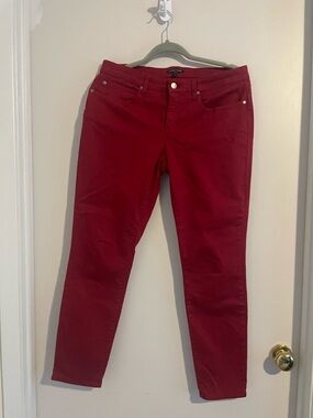 Eileen Fisher Red Organic Cotton Skinny Jeans Size 6 EUC (398)